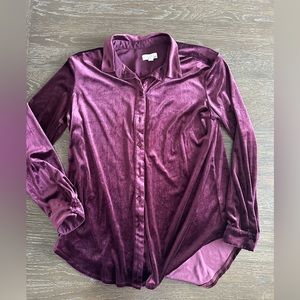 14th & Union M velour shirt burgundy
